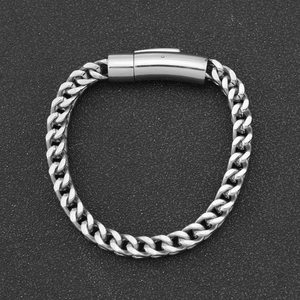 Pulsera de Cadena Gruesa con Diseño Geométrico de Nicho Popular 2026, Pulseras Unisex Vintage de Acero de Titanio Personalizadas, Joyería de Moda - Product Image 3