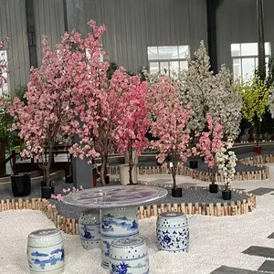 Desain Salon Kecantikan Mendukung Ukuran Kustom Tanaman Pohon Lengkungan Buatan Luar Ruangan Sakura Mekar Tanaman Buatan Pohon