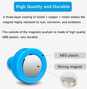 נעץ לדחוף סיכה מגנטית Neodymium עגול פלסטיק <span class=keywords><strong>Push</strong></span> <span class=keywords><strong>Pin</strong></span> מגנט לוח ציור משרד מגנט - Product Image 4