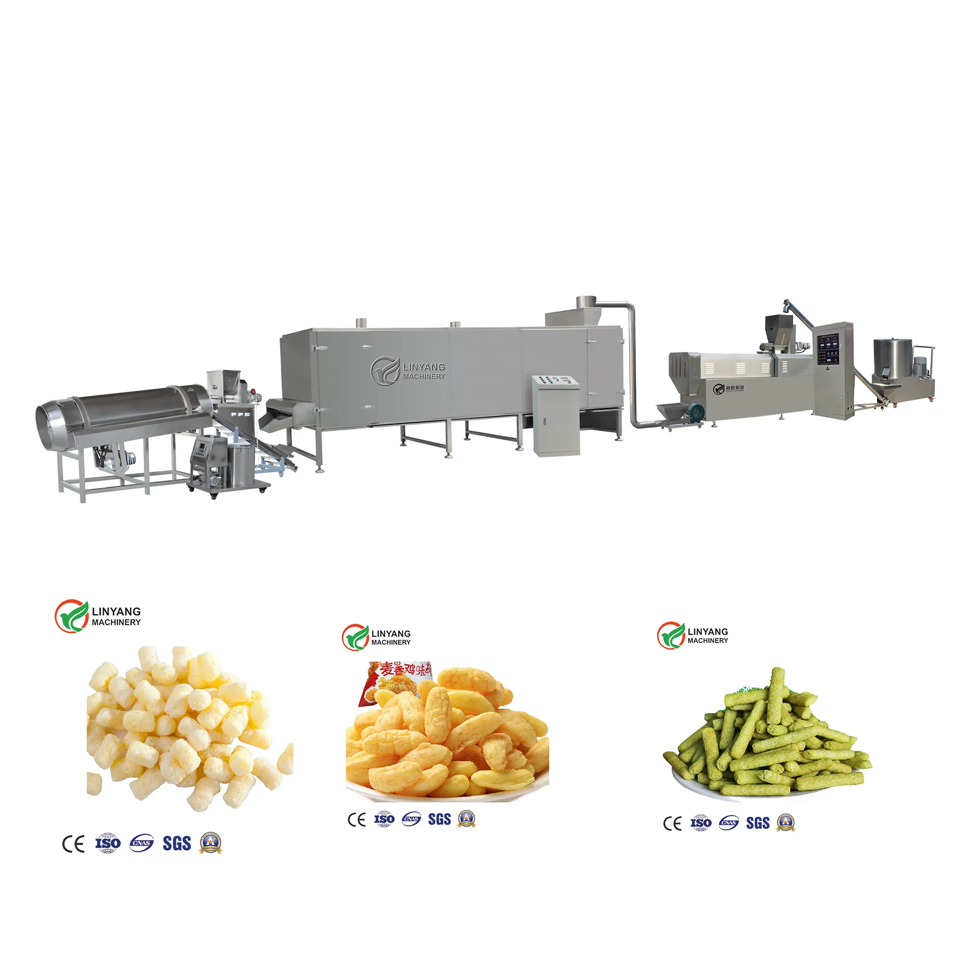 Snack-Extruder-Puffmaschine Reis-, Mais-, Pulverherstellungsmaschinen zu verkaufen Mini-Zwillschrauben-Extruder-Produktionslinie