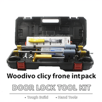 Kit d'installation de serrure de porte à 6 lames de coupe ouvreur de trou mortaiseuse pour portes en bois outils de menuiserie avec support OEM personnalisé