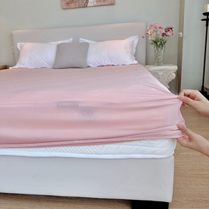 बुना हुआ लुभावनी सादा नायलॉन स्पैन्डेक्स ठंडा गर्मी नरम 100tc फिट शीट - Product Image 4
