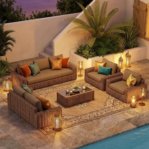 Set di Divani da <span class=keywords><strong>Giardino</strong></span> Moderni <span class=keywords><strong>in</strong></span> Vimini PE <span class=keywords><strong>Rattan</strong></span> con Struttura <span class=keywords><strong>in</strong></span> Alluminio per Ville, Balconi, Cortili e Appartamenti - Product Image 1