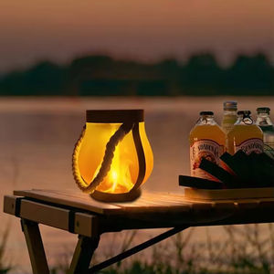 Shingel Solaire Jute Flamme Lumière USB Rechargeable Cour Extérieure Décoration Étanche Suspendu Éclairage Multifonctionnel - Product Image 4