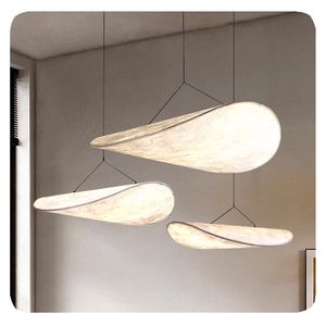 モダンな北欧風室内LEDペンダントライト、ミニマリストデザインのホテル寝室用、CE認証シルク生地シャンデリア - Product Image 3