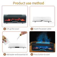 Diffuseur d'arômes à flamme OEM/ODM 200 ml, humidificateur ultrasonique avec lumière LED 7 couleurs, effet cheminée, pour huiles essentielles, avec télécommande