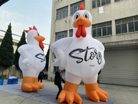Noël géant coq gonflables sauter animaux mignon poulet pour vacances décor fête ferme décorations