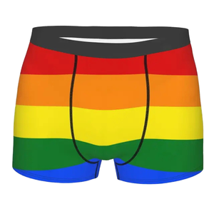 Customizable Breathable Knitted Plain Elastic Long <b>Boxer</b> Briefs Heat-transfer Printed with Your Own Graphic <b>Custom</b> Print - Product Image 1