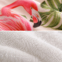 Serviette de plage en coton rose flamant rose à impression numérique personnalisée, 100% coton, super absorbante, de haute qualité