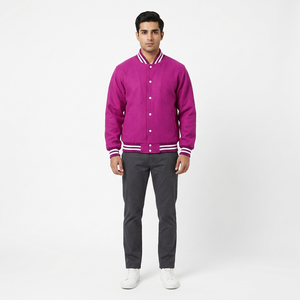FINER THREADS Veste de sport décontractée pour homme en coton 100% respirant à col montant, couleurs personnalisables, broderie, service OEM - Product Image 1
