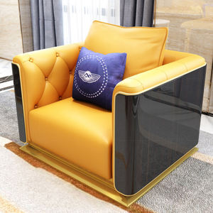 अमेरिकी शैली के डिजाइन सोफे सेशनल चेस्टरफील्ड सोफे ने घर की लक्जरी के लिए रहने वाले कमरे के फर्नीचर शाही भूरे रंग के चमड़े के सोफे को सेट किया - Product Image 4