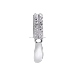 SSP234 Silver 925 Mounting CZ Pinch Bail Ice Pick Pendant Clasp Slider Cabochon DIY Jewelry Pendant