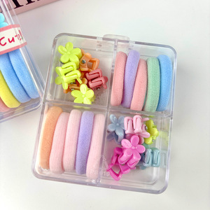 Set de Cintas y Pinzas para el Cabello para Niñas, Colores Dulces, Anillos para el Cabello, Accesorios para Bebés, Uso Diario, Diseño Geométrico y de Dibujos Animados - Product Image 3