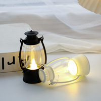 Mini lanterne en plastique, bougie LED sans flamme, lampe à vent, décoration de fête en plein air, lampe LED pour le camping, ornement de fête pour la maison