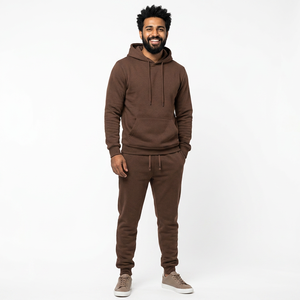 Conjunto de Sudadera con Capucha y Pantalones Jogger 2 en 1, Unisex, Estilo Urbano, Lavado Ácido, Estampado con Pedrería, Algodón Grueso, Talla Grande - Product Image 1