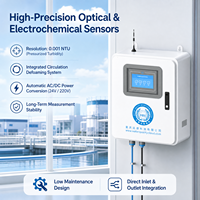 Testeur de qualité de l'eau multiparamètres industriel en ligne, boîtier métallique IP65, RS485, 4G, détecteur de turbidité, de chlore, de TDS et de conductivité