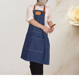 Delantal sin mangas vaquero <span class=keywords><strong>de</strong></span> moda coreana para <span class=keywords><strong>hombres</strong></span> y mujeres para tiendas <span class=keywords><strong>de</strong></span> té <span class=keywords><strong>de</strong></span> la leche cafeterías peluqueros restaurante ropa <span class=keywords><strong>de</strong></span> trabajo - Product Image 5