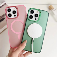Coque de téléphone en PC rigide et acrylique avec cadre d'objectif de haute qualité, placage IMD, laser et couvercle magnétique pour iPhone 15 Pro Max, 16, 17 Pro Max