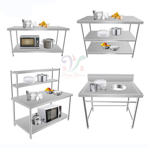Hot Sale Kitchen Food Prep Table Stainless Steel <strong>Worktable</strong> with 2 or 3 Layers Bottom Shelf for Hotel Restaurant Kitchen - Product Image 2