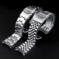Bracelet de montre en acier inoxydable Upro à extrémités courbées avec fermoir double verrouillage pour Seiko 5 20mm 22mm, bracelet de remplacement pour montre de plongée Jubilee