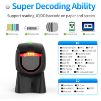 Escáner de Código de Barras de Escritorio Xincode 2D Omnidireccional, Manos Libres, USB con Cable, Sensor Automático, Lector de Códigos QR para Farmacias y Supermercados