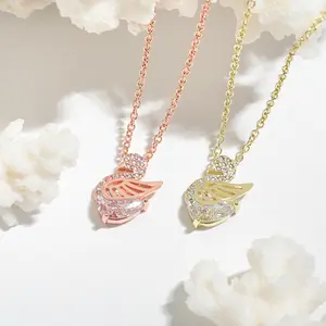 DAIHE 2024 Summer New Diamond Set Swan Necklace Fashion Women's Jewelry