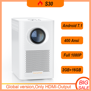 New S30 4000 Lumens LED chiếu Full HD 1920x1080P phiên bản toàn cầu rạp hát Android 7.1/10 mini nhà 4K Video <span class=keywords><strong>Movie</strong></span> Máy chiếu - Product Image 5