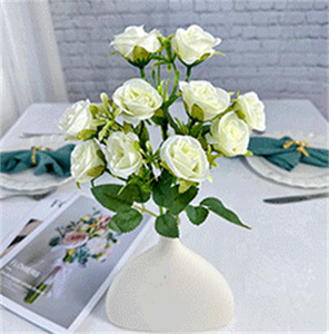 Cinq petites roses artificielles d'inspiration printanière délicate <span class=keywords><strong>fleur</strong></span> artificielle rose bleue pour arrangement <span class=keywords><strong>de</strong></span> mariage - Product Image 6