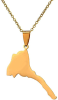 If me — collier plaqué or 18K pour hommes et femmes, bijou cadeau à la mode, carte érythréen, carte pays de l'afrique