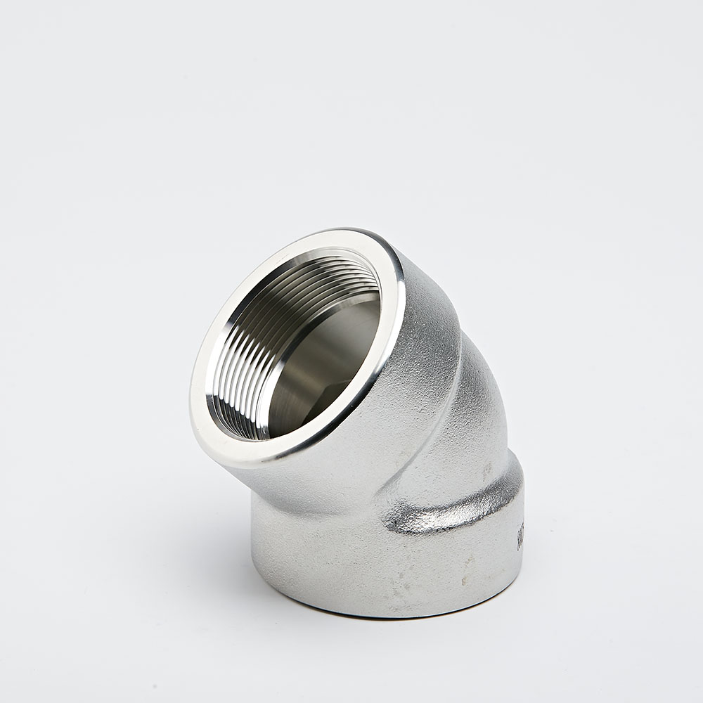 Free Sample Stainless Steel Pipe Fittings 45 Degree Forged Elbow 3000# NPT Threaded Elbows