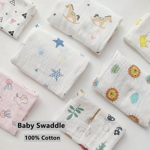 Toalla de baño de gasa de muselina de algodón 100% para bebé recién nacido, manta envolvente de dibujos animados modernos para sala de entrega para niños y niñas - Product Image 3