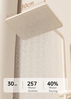 Système de douche intelligent de luxe Pommeau de douche mural pour salle de bain Ensemble de douche à effet pluie