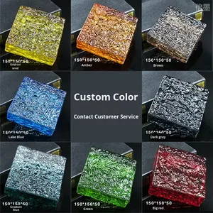 주문을 받아서 만들어진 튼튼한 스테인드 글라스 벽돌 사각 커튼 벽 단단한 다채로운 현대 투명한 거실 위생 결정 - Product Image 6