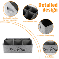 Organisateur de collations à 6 compartiments séparés, boîte de rangement en tissu pour bar à collations, bonbons, cuisine