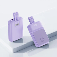 Powerbank nirkabel magnetis 15w pd 20w, bank daya baterai portabel pengisian cepat dengan kabel