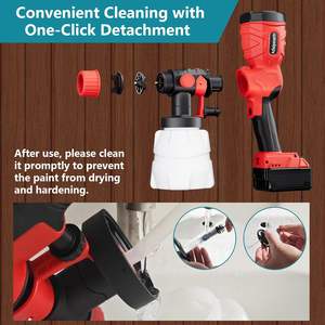 QIYUN 18V haute vitesse <span class=keywords><strong>Milwaukee</strong></span> pulvérisateur de peinture facile à utiliser pour batterie M18 pour le nettoyage des meubles de maison 2 conteneurs inclus - Product Image 5