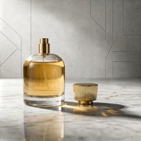 Flacon de parfum de luxe personnalisé avec boîte cadeau magnétique, 30 ml, 50 ml, 100 ml, flacon de parfum rond transparent en alliage de zinc, atomiseur en métal moleté