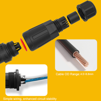 M16 2 broches couplage à baïonnette connecteur étanche assemblage de soudure IP68 prise d'alimentation extérieure pour pilote de LED et contrôleur solaire