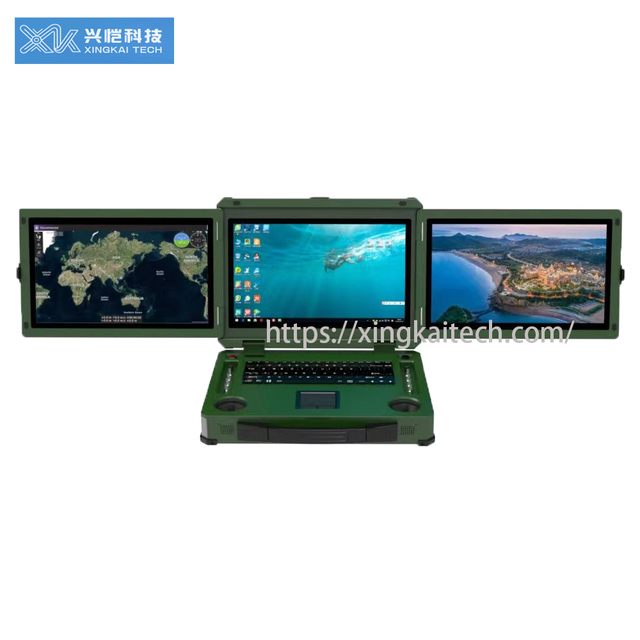 Portable Outdoor Computer Remote Control Vtol Drone Remote Flight Controller with Three Display Screens Real-Time Data Link
