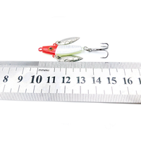 Mini leurre métallique double spinner blade 7g 50mm avec hameçon triple pour la pêche sur glace, la truite, la perche et la pêche en eau douce