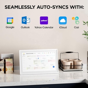 INSOVISION 15.6" Wood Frame Smart Wall Mount Digital <b>Calendar</b> with Remote Control Day Clock 1920x1080 Resolution MP3/Wi-Fi/Video - Product Image 2