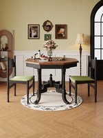 Ensemble table et chaises de salle à manger octogonales en bois massif, style mi-siècle, vintage français, pliables, extensibles et télescopiques, pour petites maisons