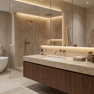 Piano d'appoggio in quarzite Taj Mahal di lusso, moderno lavabo in pietra <span class=keywords><strong>per</strong></span> bagno, <span class=keywords><strong>per</strong></span> arredamento casa e bagno - Product Image 5