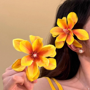Korean <b>Sweet</b> Fresh Style Fabric Colorful <b>Flower</b> Side Duckbill Hair Clip High Quality Fashion Hair Accessories for Women Girls - Product Image 1