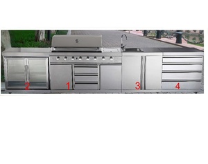Stainless steel outdoor barbecue kitchen