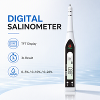 Hidrómetro Digital Confiable para Medir la Salinidad del Agua de Mar, Calibración Fácil, Probador de Agua Salada con Cubierta de Silicona para Acuarios Marinos