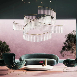 ヴィラ リビングルーム シャンデリア カスタムライト 複層 螺旋型 クリスタル LED インテリアライト ホーム 階段 寝室 廊下 照明 - Product Image 3