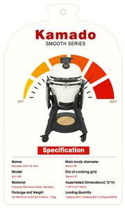 Parrilla Kamado de Cerámica de la Serie Premium de 18 Pulgadas, Ahumador de Carbón <span class=keywords><strong>para</strong></span> Exteriores, Utensilios de Cocina <span class=keywords><strong>para</strong></span> Jardín - Product Image 6