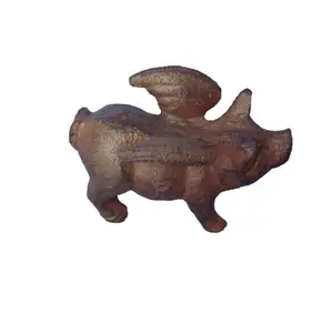 Decoración artística y artesanal, escultura de cerdo volador de Metal de hierro fundido con alas, gran oferta