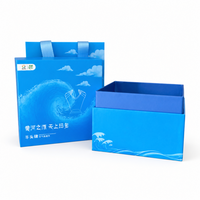 Coffret cadeau Blue Heaven and Earth avec sac en papier assorti et insert floqué pour l'emballage de souvenirs, impression personnalisée